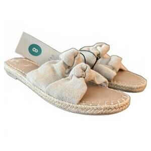 NEW A New Day Target Women's Sandals Size 8 Slip On Shoes Beige Metallic Summer